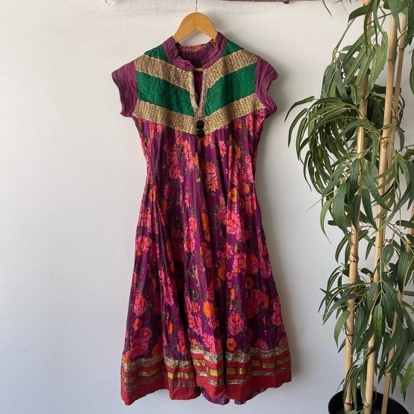 Vintage Indie Western Floral Handmade Maxi/Midi Dress